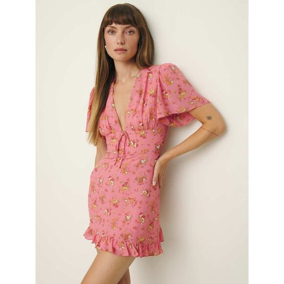 Reformation Mya Floral Mini Dress - 8 - Rosato - Picture 1 of 4